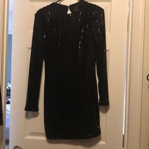 Black long sleeve sequin dress